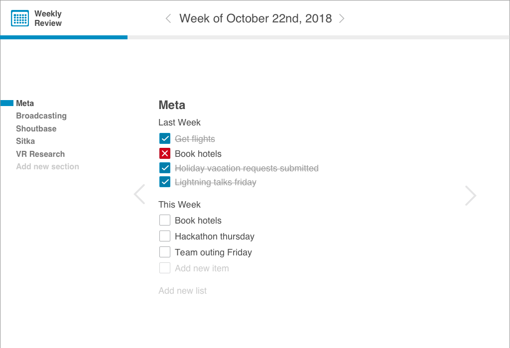 Weekly Planning App
